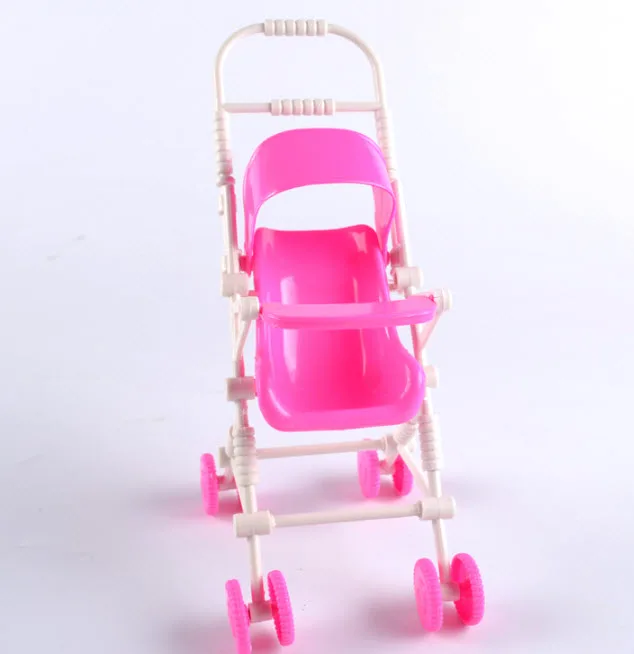 Plastic DIY Assemble Kids Toy Baby Carriage Stroller Trolley Doll Furniture Happy Family For Kelly Doll For Barbie Doll House