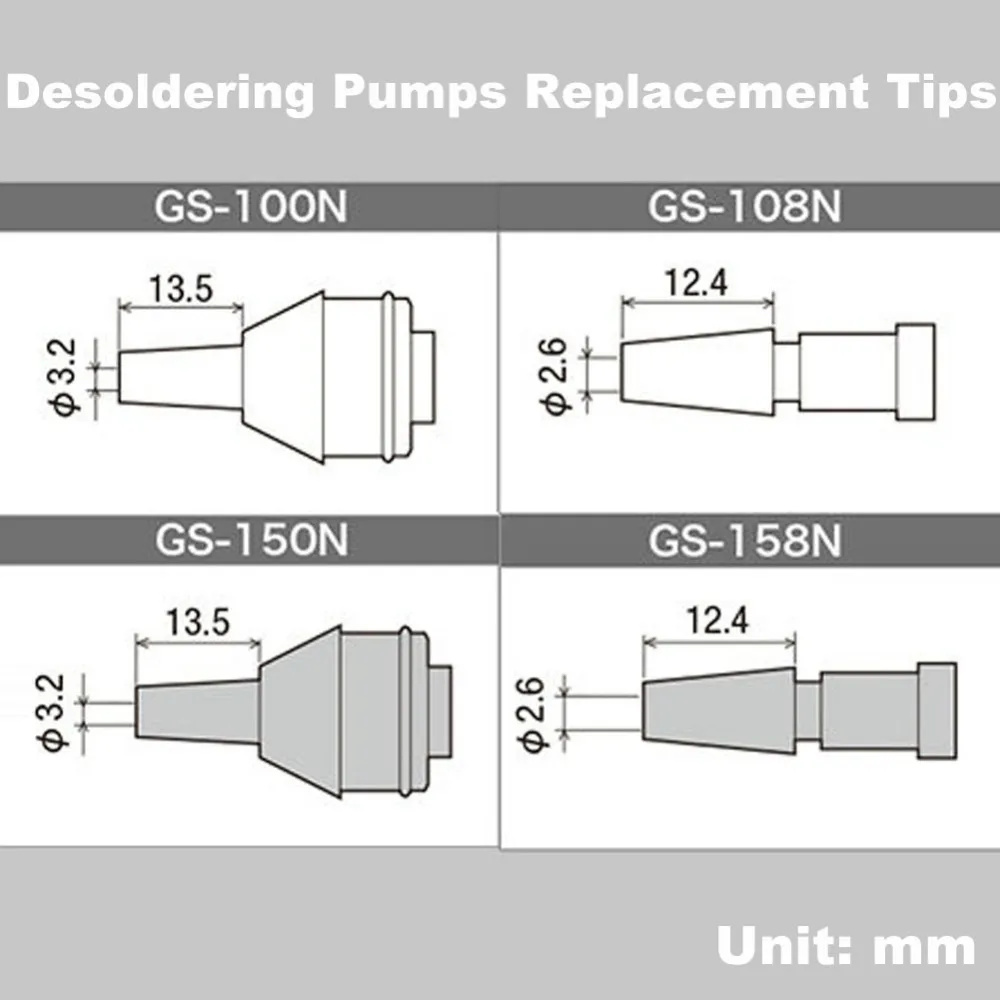 Original Japan GOOT GS Desoldering Pump Nozzle Replacement Tip of Solder Suckers GS-100 GS-104 GS-108 GS-150 GS-154 GS-158 Parts