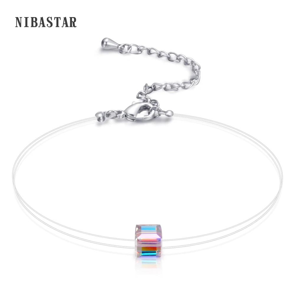 Invisible Transparent Fishing Line Bracelet For Women Shiny Rhinestone Bangles Fashion Minimalist Women Wedding Party Gift