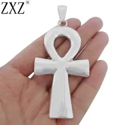 ZXZ 2pcs Large Ankh Egyptian Cross Charms Pendants for Necklace Jewelry Making Findings 80x42mm