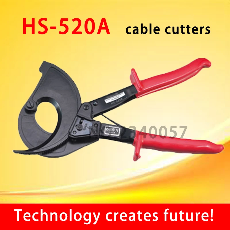 HS-520A Ratchet cable cutter ,Cutting range:400mm2 max , Not for cutting steel or steel wire