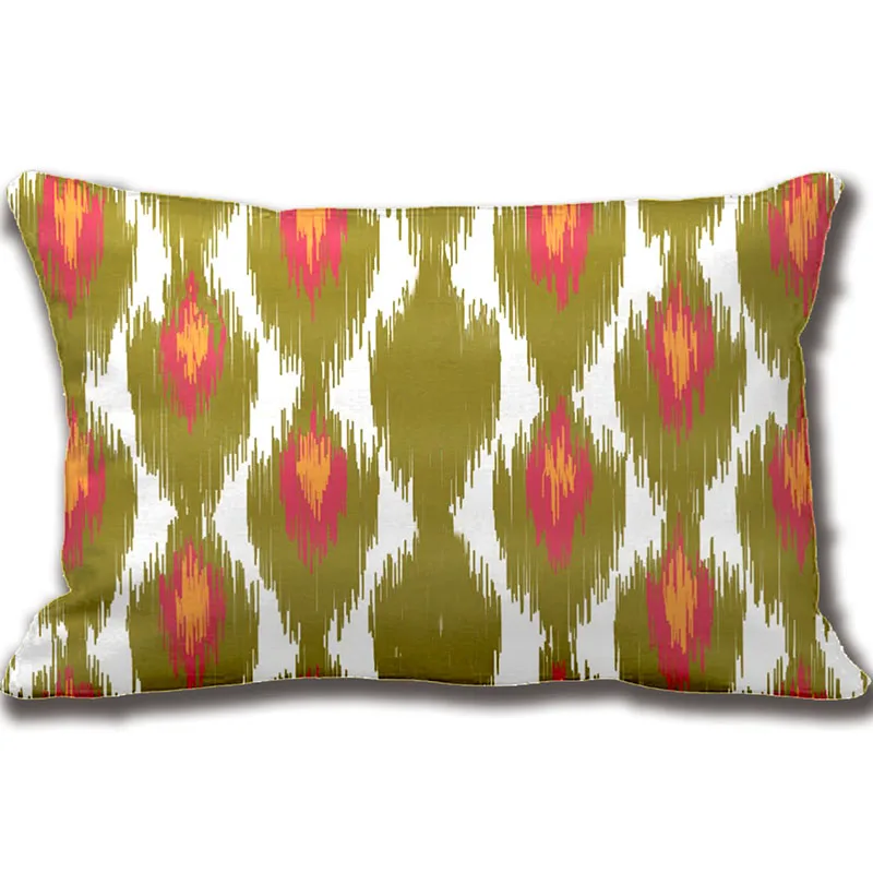 Green Magenta Abstract Tribal Ikat Diamond Pattern Throw Pillow Decorative Cushion Cover Pillow Case Customize Gift By Lvsure