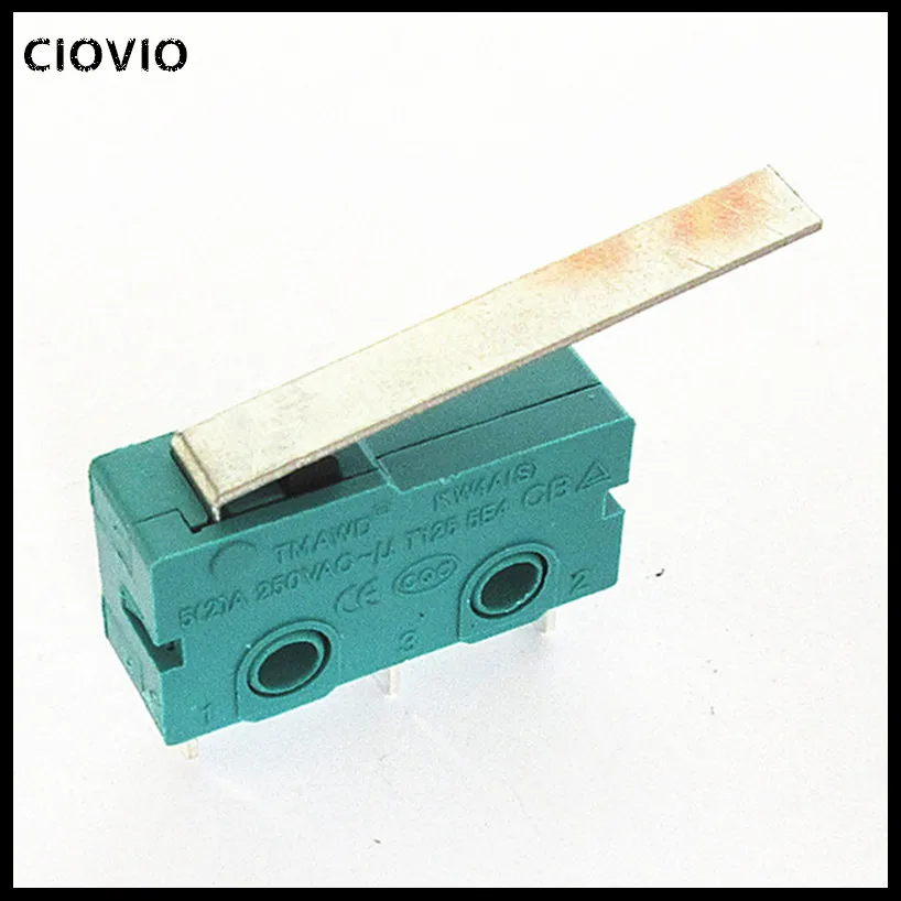 

CIOVIO 50pcs 5A 250V Micro Switch KW12-C handle length 28MM 3 PIN limit switch with handle switch