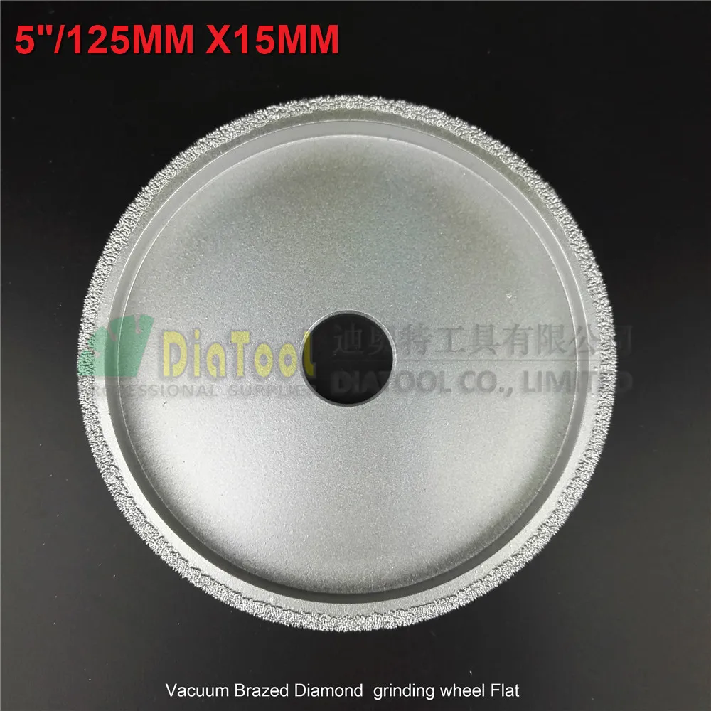 DIATOOL 1pc 125mmx10MM/15MM/25MM Vacuum Brazed Diamond Grinding Flat Wheel Beveling Wheel For Marble Granite