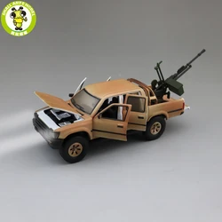 1/32 JKM Hilux Pickup Truck With Anti-tank Gun Diecast Model Car Toys Kids Sound Light Gifts