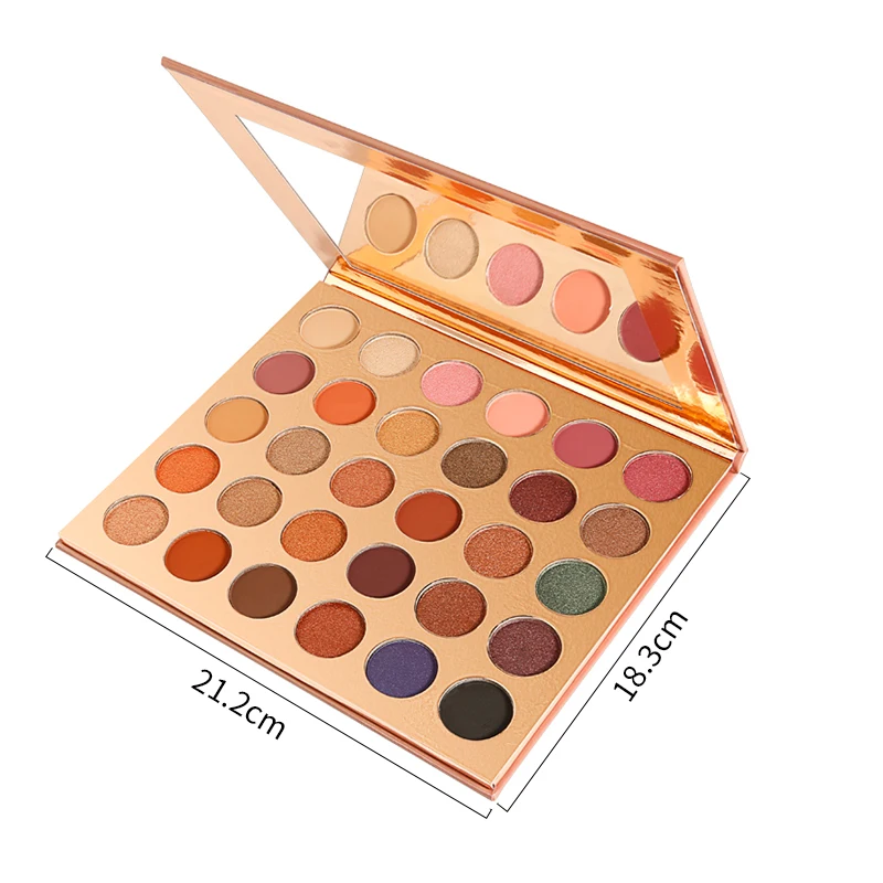 Neutral Eyeshadow Palette Warm Toned Shades Nude Bronze 30 Colors Matte Shimmer Makeup Eye Sahdow Private Label Cosmetics