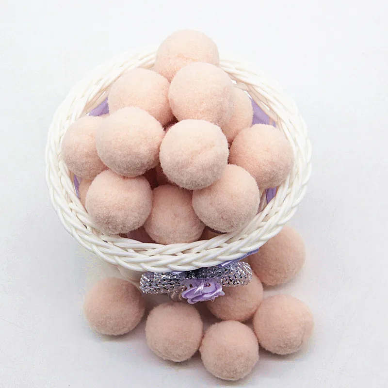 Beige Pompom 8mm 10mm 15mm 20mm 30mm Pom Poms Ponpon Crafts Supplies DIY for Kids Toy Garment Sewing Home Wedding Decoration 20g