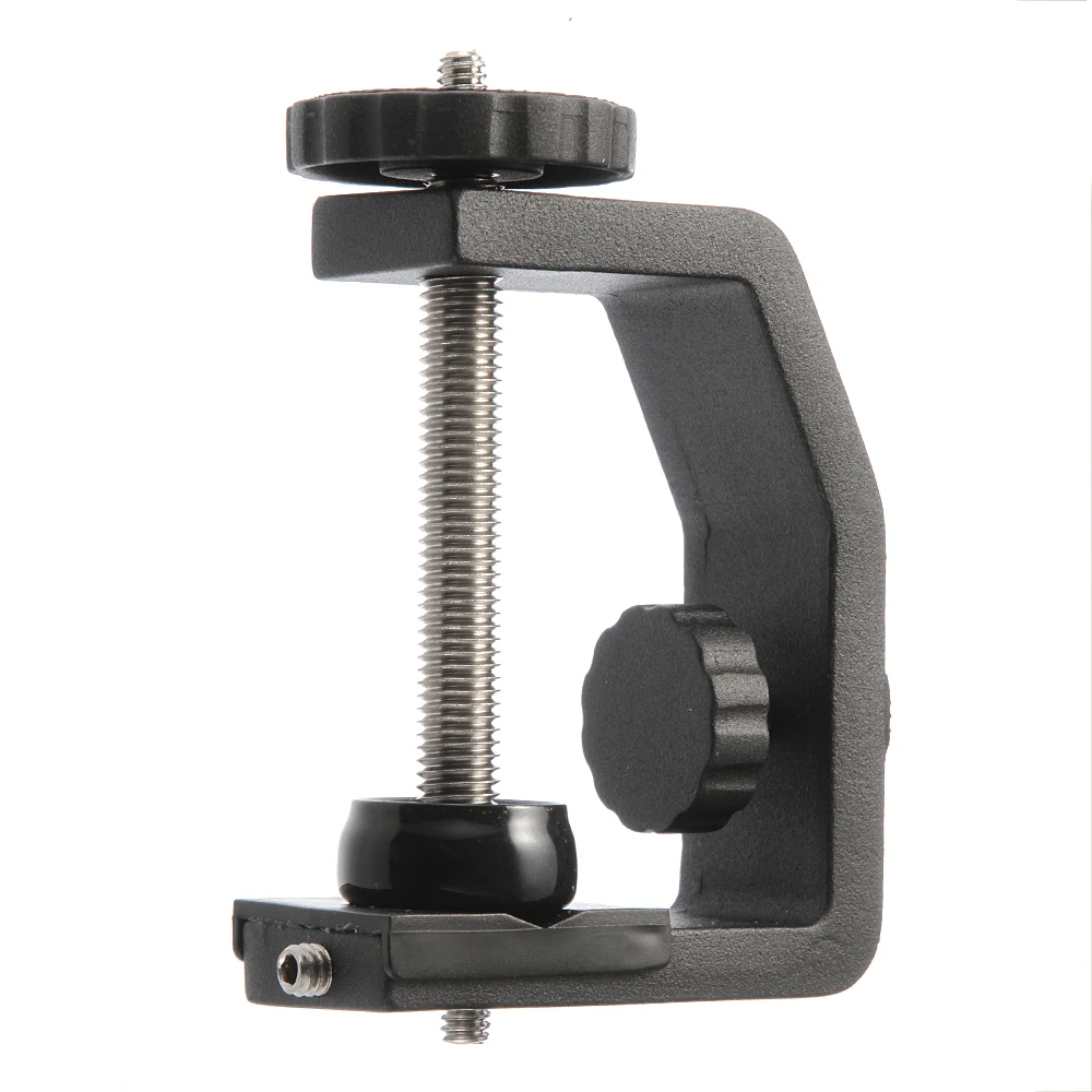 

Aluminum Photography Friction Arm Flashlight Mount Bracket Holder C type Clip Clamp with Universal UNC1/4" Screw