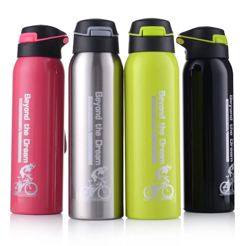 Bpa-Free 500ml Insulated Vacuum Flasks Sports Bike Thermals Straw Cup Portable Rope Thermos  Water Bottle Coffee Mug Travel