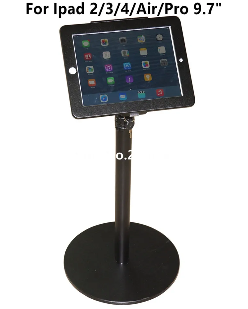 Ipad security stand tablet display lock ipad floor holder adjustable display case bracket anti theft for Ipad 2 3 4 Air pro 9.7