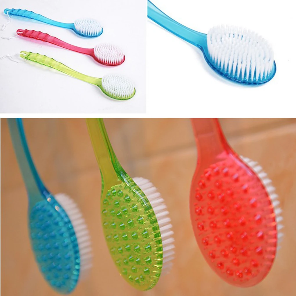 Long Handled Bath Shower Back Brush PET Body Scrubber PS Plastic Massager Skin Cleaning Tool Bathing brush