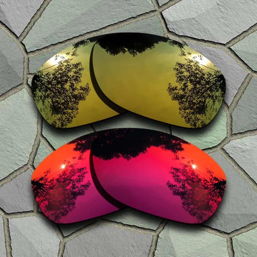 Yellow Golden&Violet Red Sunglasses Polarized Replacement Lenses for Oakley Pit Bull