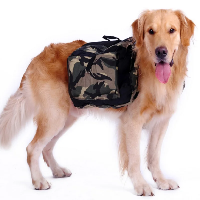 

Outdoor large dog bag carrier Backpack Saddle Bags Camouflage big dog travel Carriers for Hiking Training pet carrier product