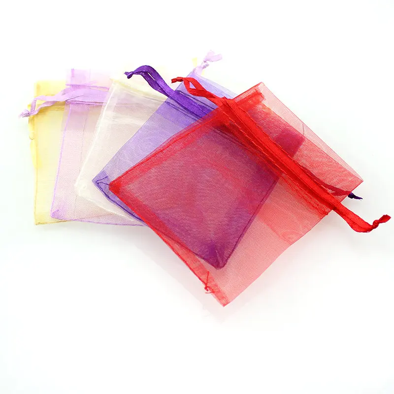 QIAO Many Colors 5*7cm 7*9cm 100pcs/lot Mini Organza Bags Favor Wedding Christmas Gift Bag Jewelry Packaging Bags & Pouches