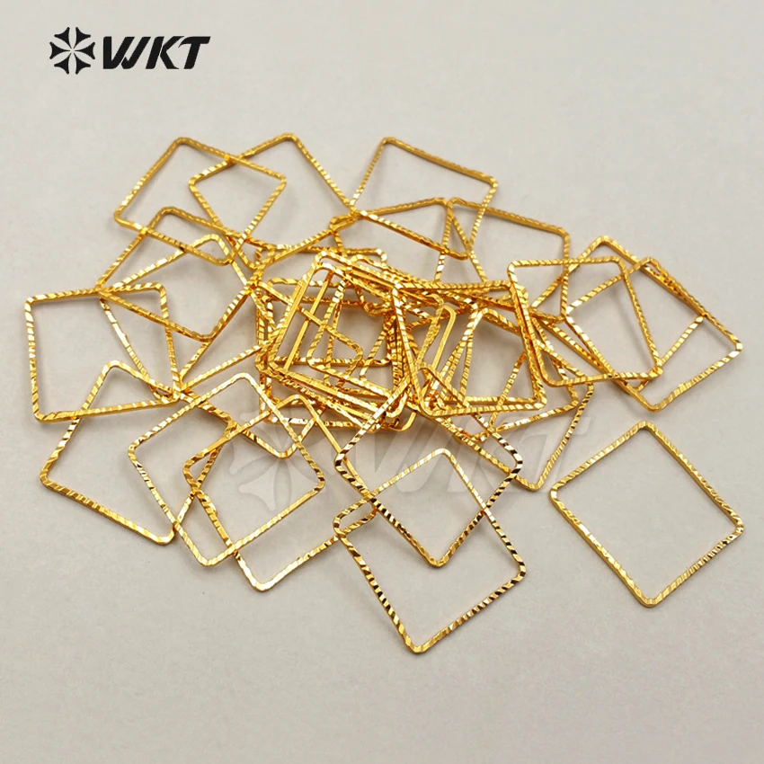 

JF238 WKT Fashion Square Shape Close Jump Ring In Pure Gold Color For Women Fashion Jewelry Making Findings