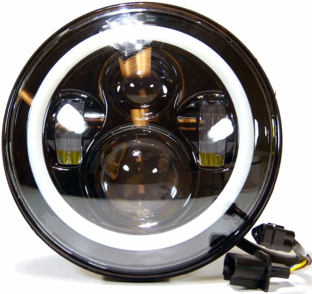 

7'' LED Headlight with White/amber Halo Ring Replacement for Motorcycles