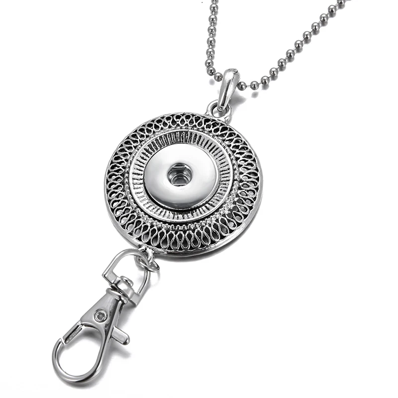 New Circles Starfish Elk Heart Fashion pendant necklace chain 60cm fit 18mm snap buttons Wholesale Gift snap jewelry