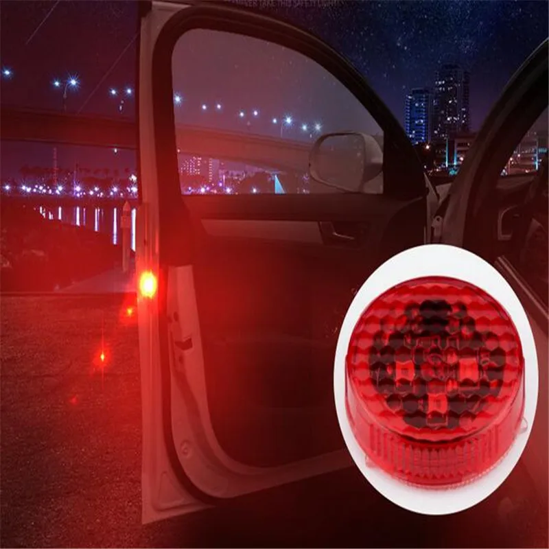 Car Wireless LED Door Warning Light Anti-rear-end Safety Anti-collision Lights  Accessories 200pcs =100 pairs