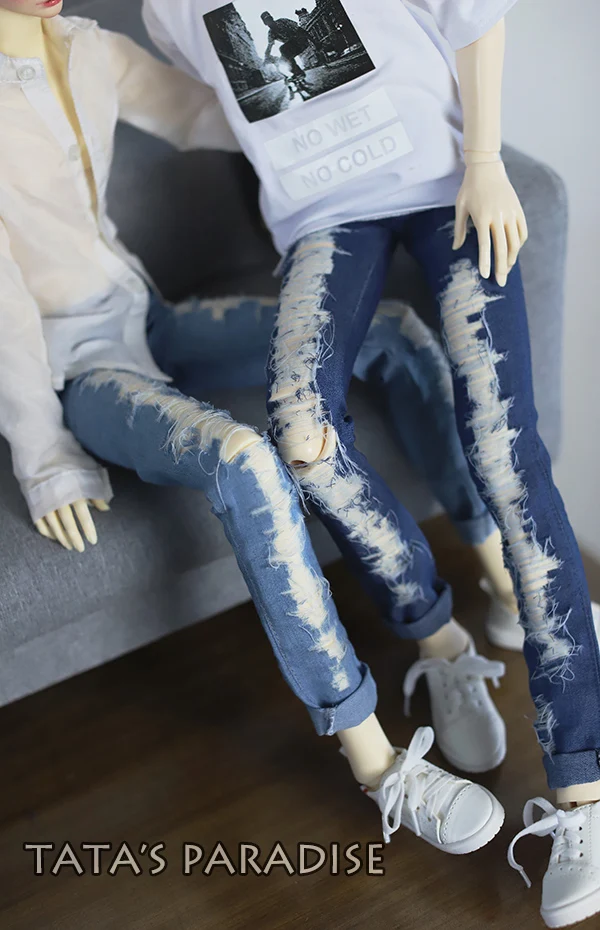 1/4 1/3 Scale BJD Shredded Hole Jeans For BJD/SD MSD SD13 Girl SSDF ID75 Uncle Doll Clothes Not included doll and other E2409