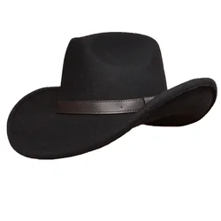 Cowboy Hat Black  Wool Felt Western Hat For Men Women- packed in Strong Cardboard box