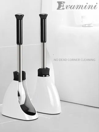 Bathroom Toilet Brush Holder With Stand Set Bathroom Accessories Stainless Steel Hand Cleaning Brush Kit Rest Room Brush