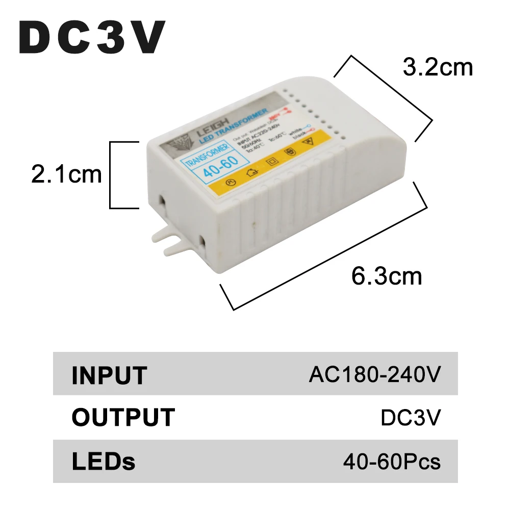 1-80pcs Led Trasformatore Elettronico 220V A DC3V A bassa Tensione LED di Alimentazione del Controller di Alimentazione HA CONDOTTO il Driver 15mA