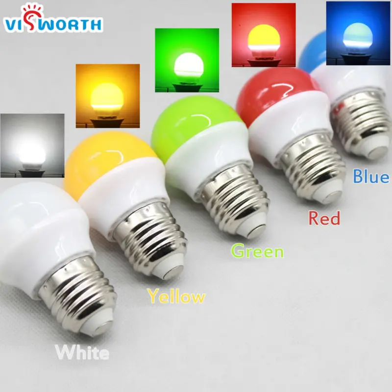 [VisWorth]Christmas Led Bulb 3W Led Lamp E27 Base Smd2835 AC 110V 220V 240V White/Red/Green/Blue/Yellow Led Light