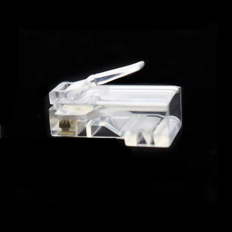 10 Pcs Cable terminal Transparent Crystal Head Crystal Head RJ45 CAT5 CAT5E Modular Plug Gold Plated Network Connector