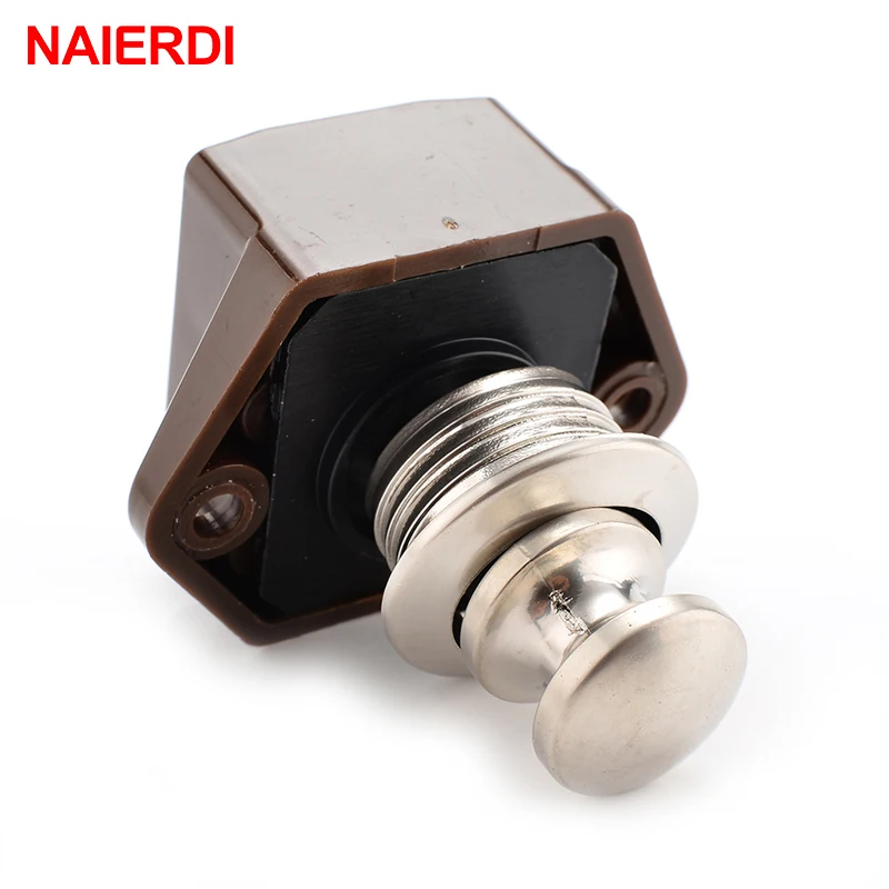 NAIERDI 20mm Camper Car Push Lock Diameter RV Caravan Boat Motor Home Cabinet Drawer Latch Button Locks For Furniture Hardware