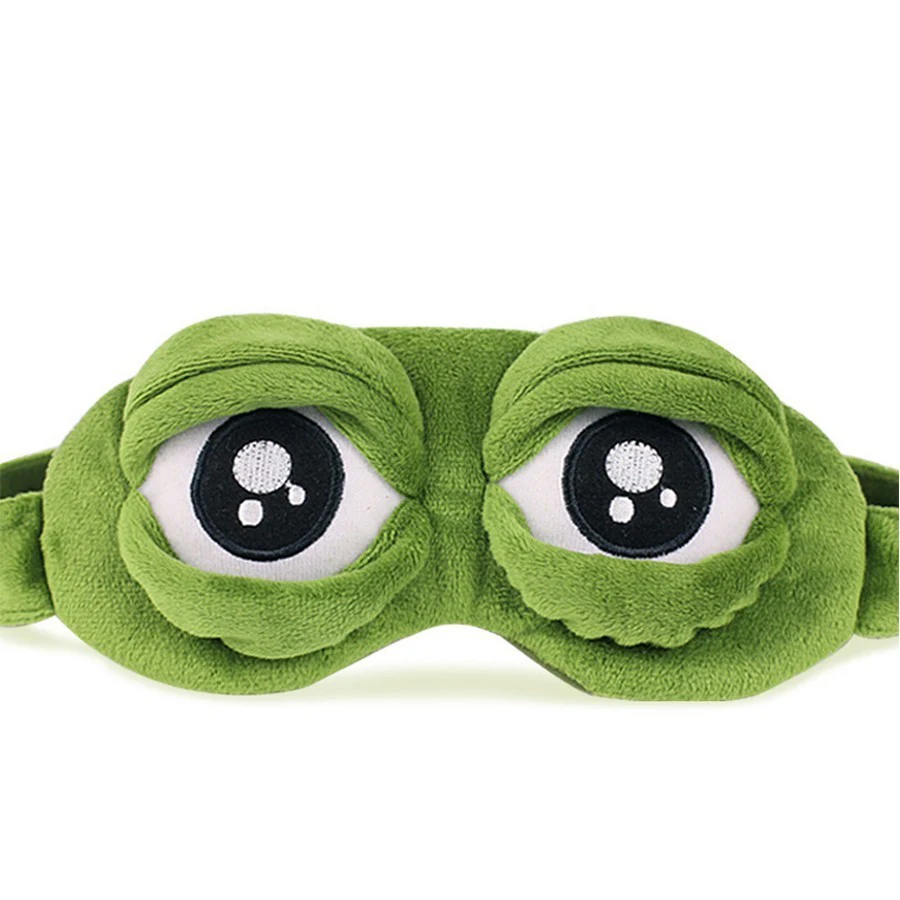 Cartoon Sleep Mask Travel Relax Nap Sleeping Aid Blindfold Sad Frog Eye Mask Cute Bandage On Eye for Sleeping Gift for Children