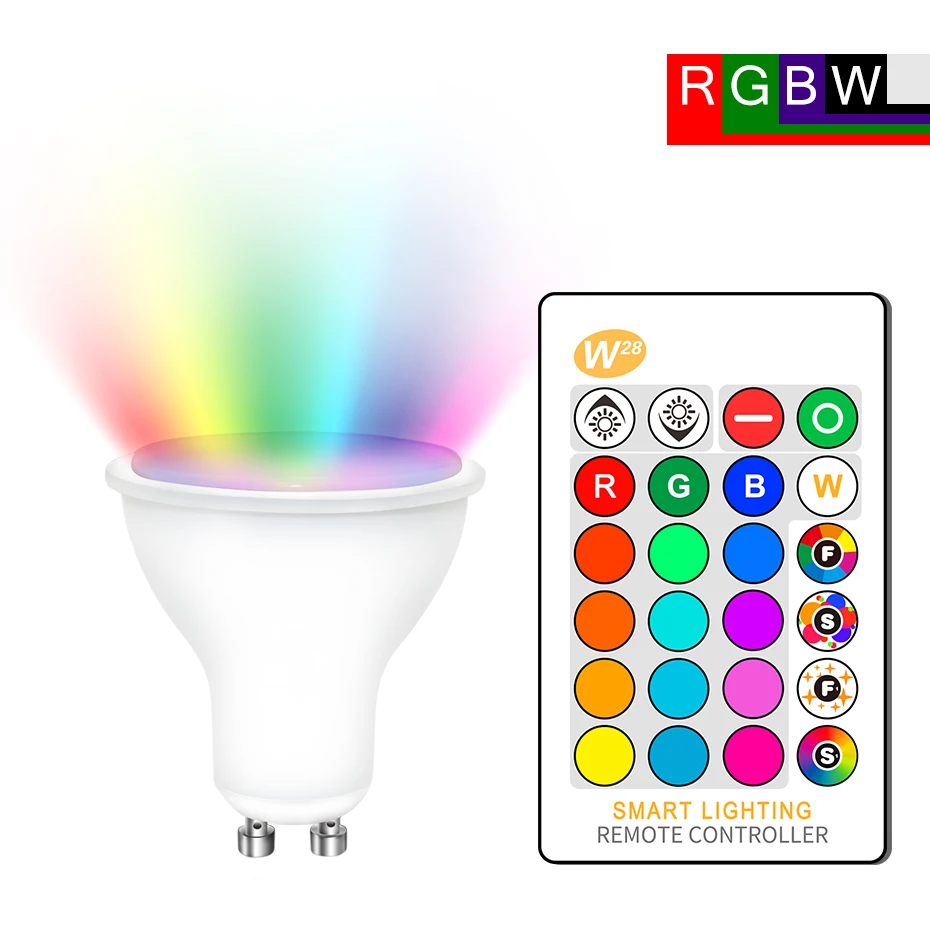 lampada conduzida gu10 rgb rgbw rgbw gu10 8w 220v 110v 16 cores com controlo a distancia 01