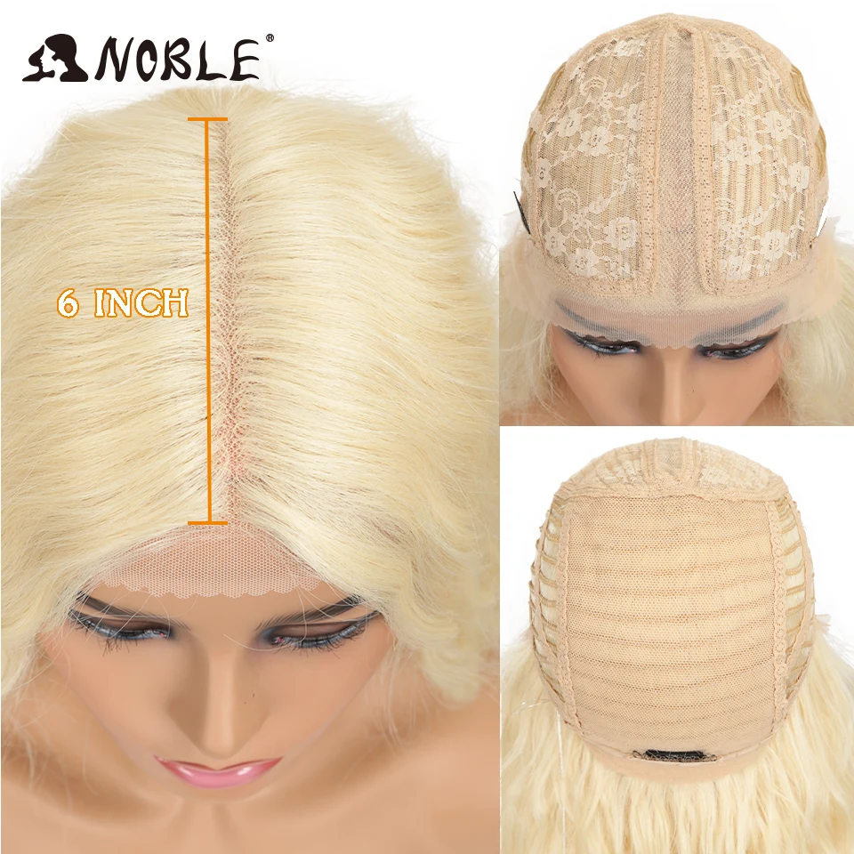 Noble-peluca sintética con malla frontal para mujer, postizo largo y rizado de 42 pulgadas, color rubio, peluca completa de encaje, Cosplay