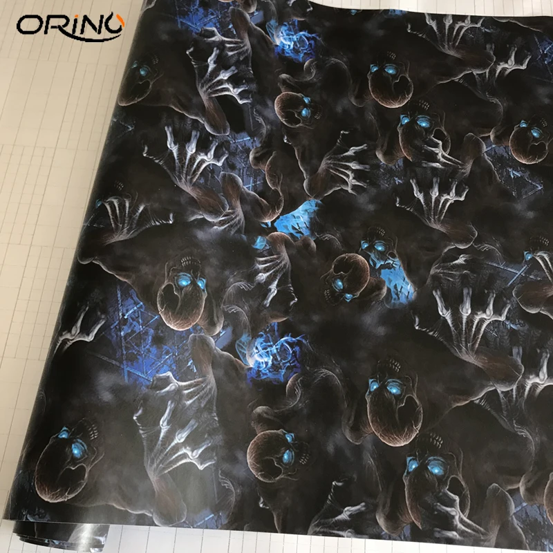 ORINO Sticker bomb Vinyl Wrap StickerBOMB Adhesive Cartoon Skull JDM Printed Racing Motorcycle Bike Scooter Bomb Wrapping Film