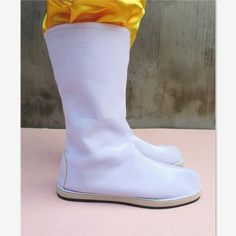 Bianco cinese antico di alta stivali spadaccino cosplay royal soldato cosplay scarpe cavaliere usura ministro ufficiale scarpe