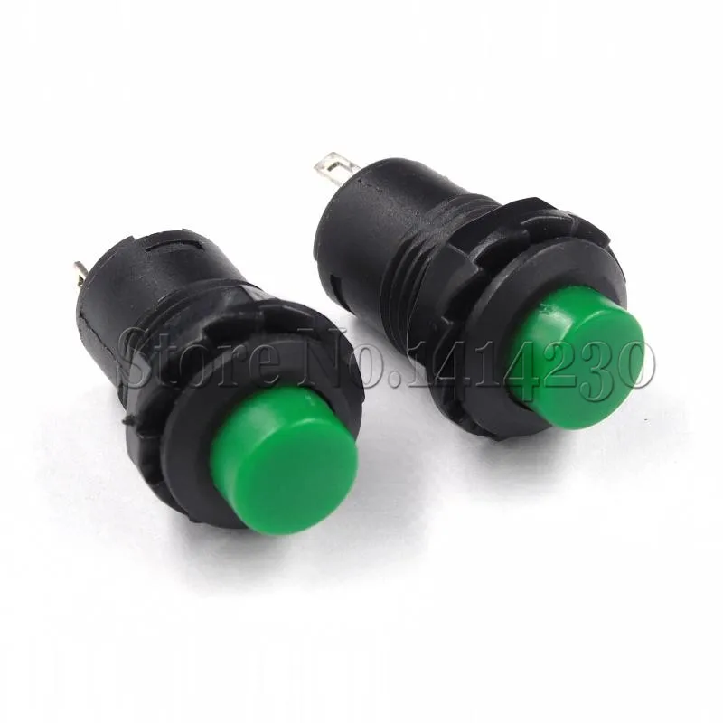 10PCS Mini Small Round Button Red Green Self-locking Push button Switch Latching ON/OFF 12mm 3A 125V 1.5A 250V AC