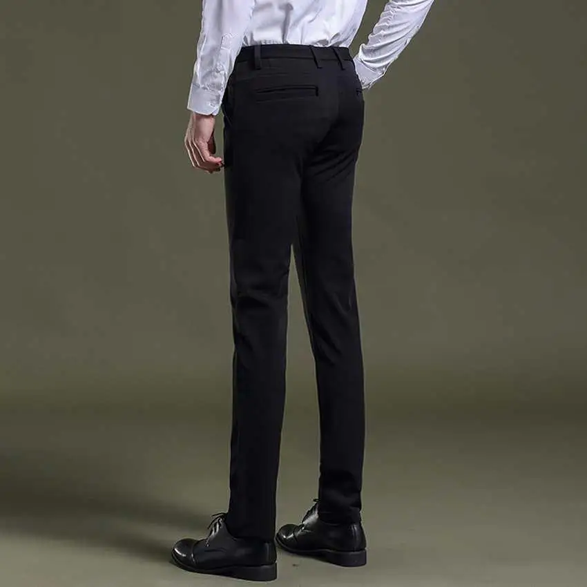 New Arrival Casual Cotton Men Suit Pants Slim Fit Zipper Tretchable Pant Chinos Trousers Pantalones Deporte Design Work Wear