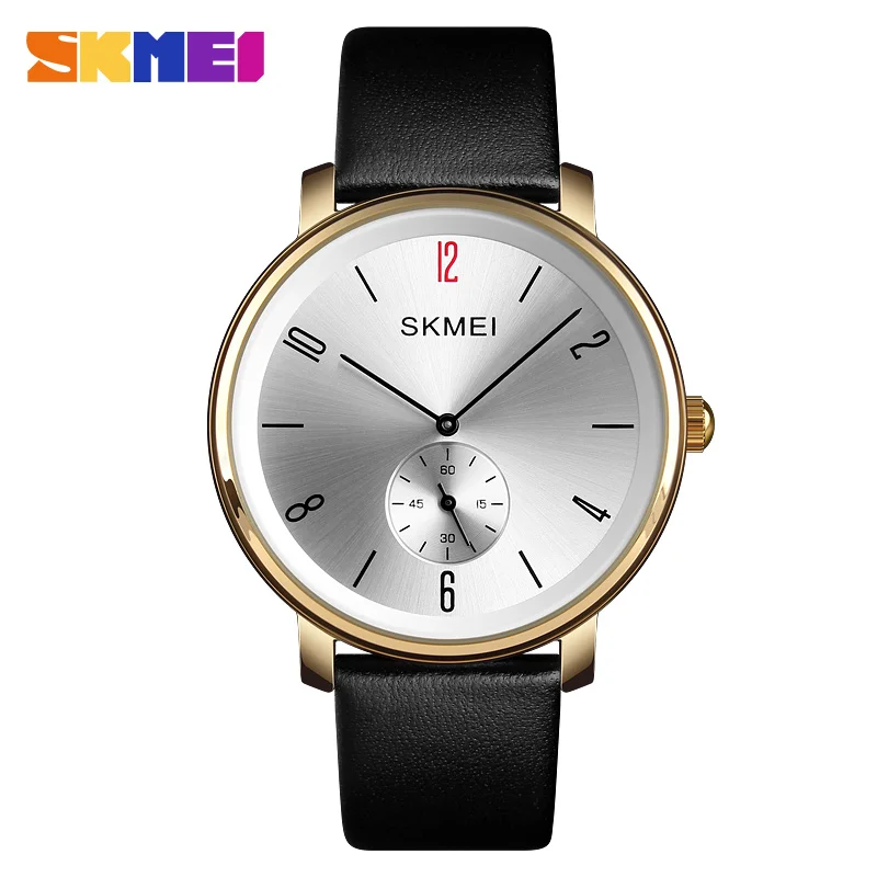 SKMEI Fashion Couple Quartz Watch Casual Ladies Men Watch 30M Waterproof Luxury Leather Strap Wristwatch relogio masculino  2019