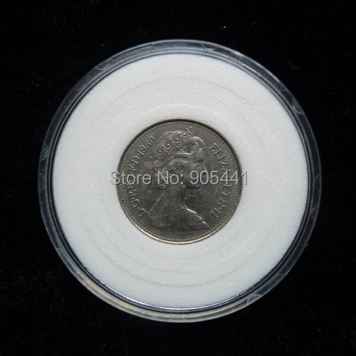 10 Coins Capsule Holder Coin Protection Case Fit For UK Five Pence Fit For Diameter 18mm 23mm 28mm 33mm 38mm Round White Sponge