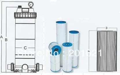 Emaux  Cartridge CF-50 spa & pool hot tub filter replacement Size 364.5 x 183MM