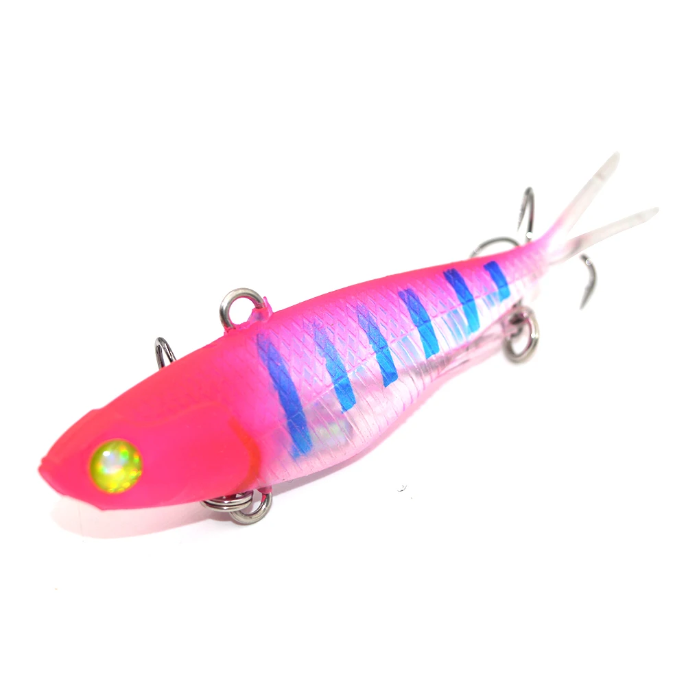 

5 pieces Kmucutie-Soft Vibe Baits, Mad Mullet, Stretch Vib, Fishing Lures, 95mm, 20g