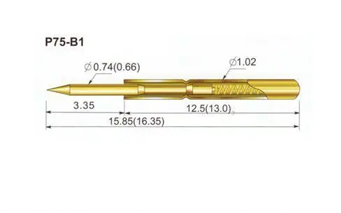 100PCS Spring Test Pin P75-B1 A2 E2 E3 D2 D3 J1 G1 G2 Q1 Q2 H2 T2 F2 LM2 LM3 PCB Probe R75-1S 2S 3S 1W 2W 3W Probe Receptacles