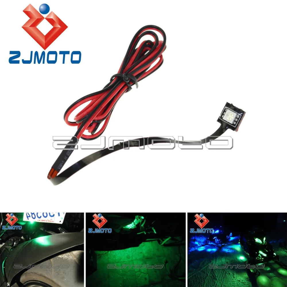 1 Green LED Brake Reservoir Light Lite Motorcycle Accent Bike For ZZR ZX6 ZX 636 Z800 Z250 Z1000 Ninja 300 KawasaKi