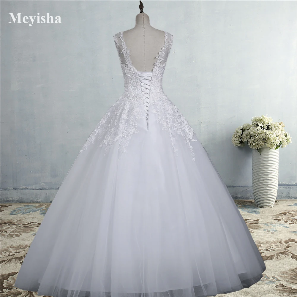 ZJ9036 Customized Lace White Ivory Gown Lace Up Back Croset Wedding Dresses 2025 For Bride Plus Size Maxi Customer Made 2-26W