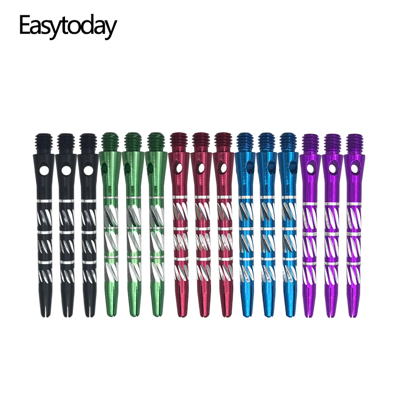 Easytoday 15Pcs/set Darts Accessories Shafts Aluminum Five Colors 45mm Darts Professional Shafts Accessories Wholesale