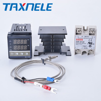 Digital PID Temperature Controller  REX-C100 REX C100 thermostat  + 40DA SSR  Relay+ K Thermocouple 1m Probe RKC