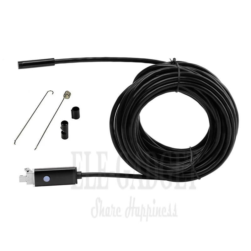 5.5mm 2-5-10M Waterproof Android Endoscope Camera 2-In-1 Connector OTG USB Borescope Camera For Tube Inspection Car Repairing