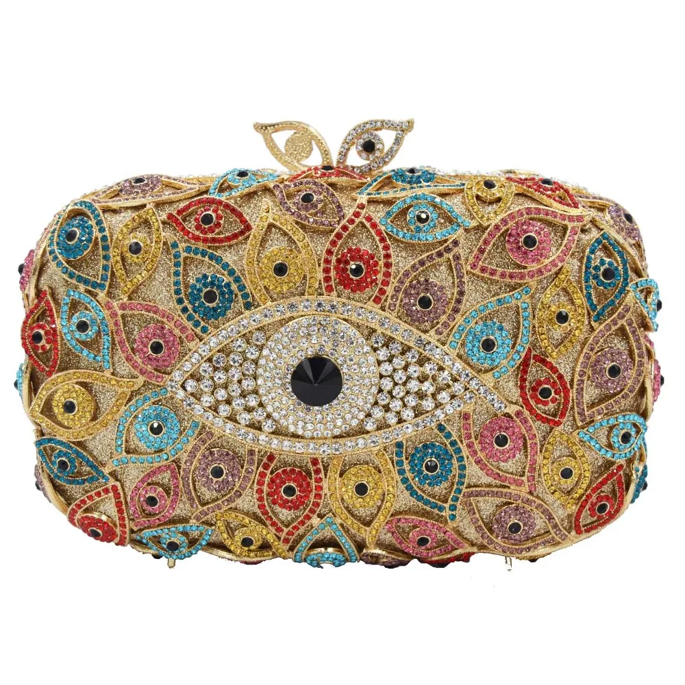 KHNMEET Deluxe Handwork Women Evening Bags Female Crystal Clutch Party Bags Handbags sc893