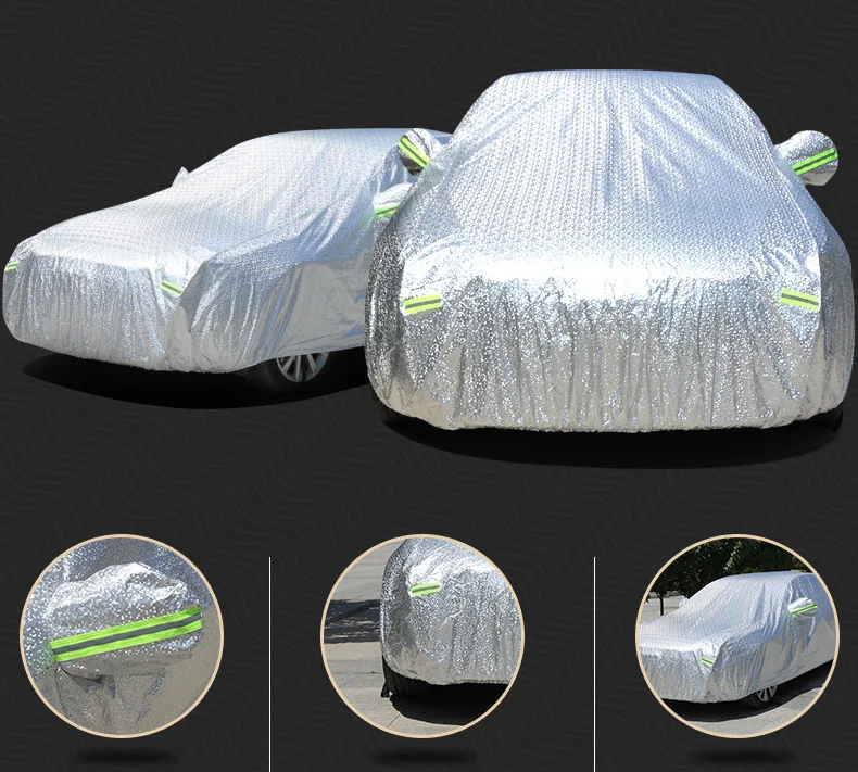 Thick Car Cover 3 Layer Aluminum Foil Waterproof Sun Rain Hail Resistant Auto Cover for audi a3 alfa romeo opel car auto-cover