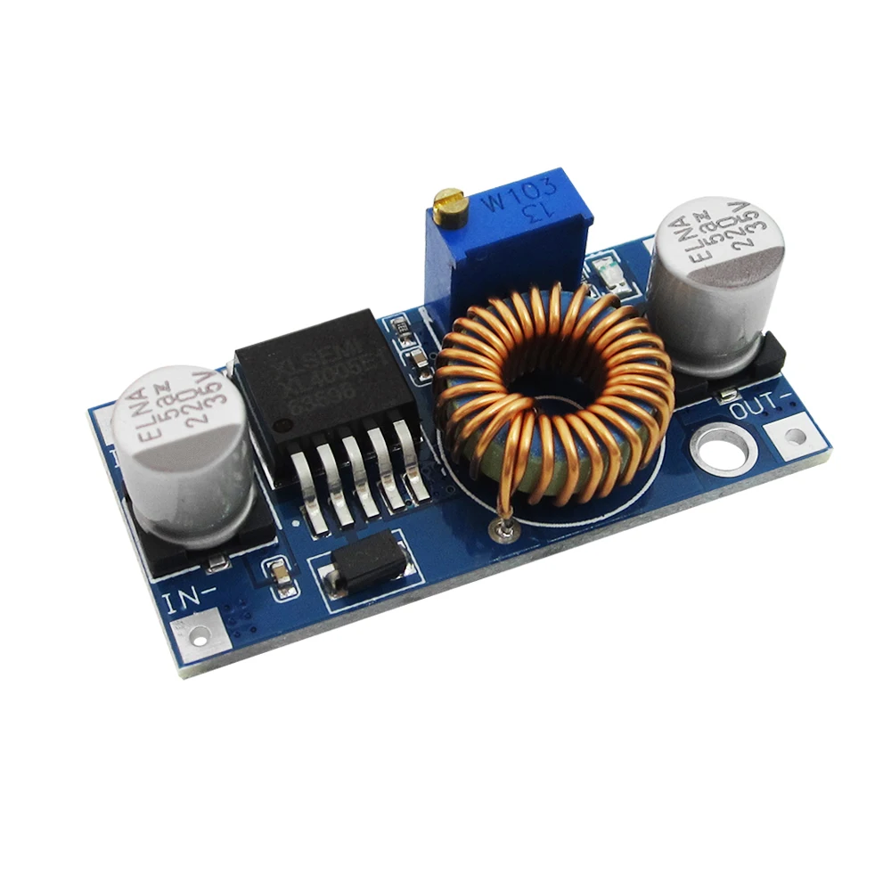 5A DC-DC Step-Down Buck XL4005 Adjustable Power Supply Module DC Step Down Voltage Regulator Board LED Driver 5-32V to 0.8-24V