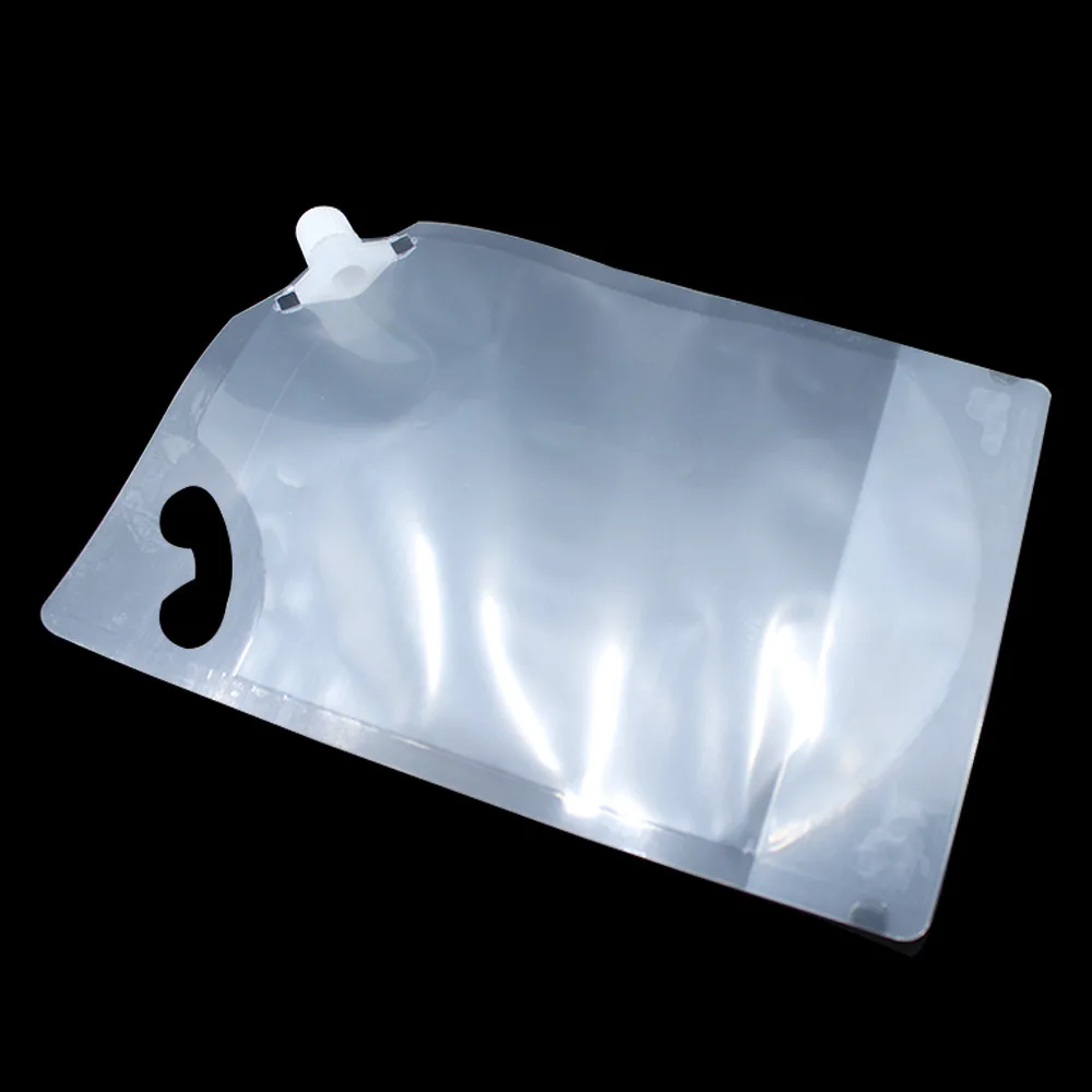 18*26cm 1000ml 20Pcs/ Lot Jelly Liquid Clear Plastic Doypack Bag Juice Drinking Stand Up Transparent PE Spout Storage Pack Pouch